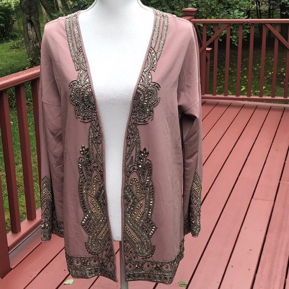 SOFT SURROUNDINGS Size M mauve embellished blazer
